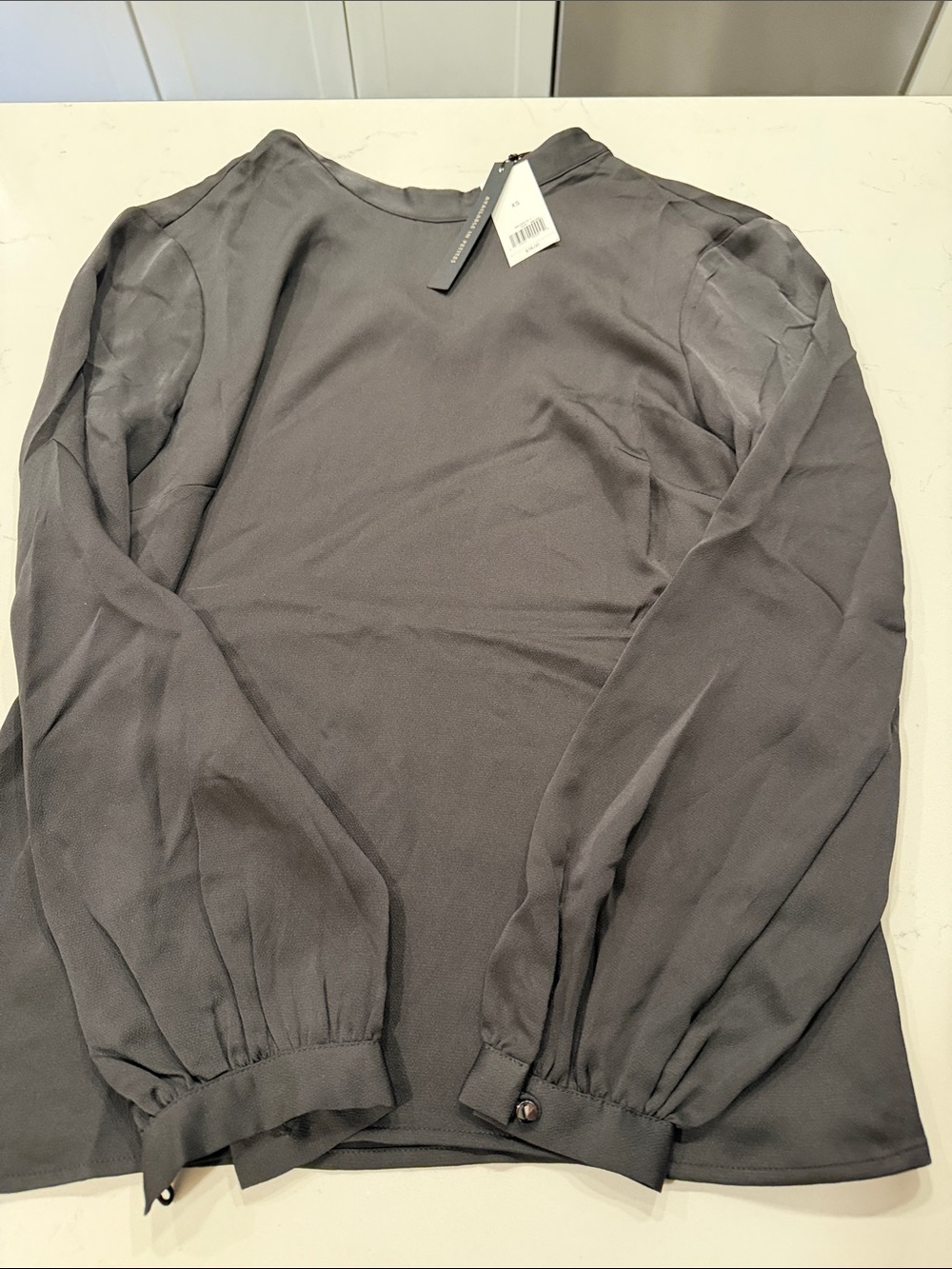 Banana Republic Gray Sheer-Sleeve Women's Sweater